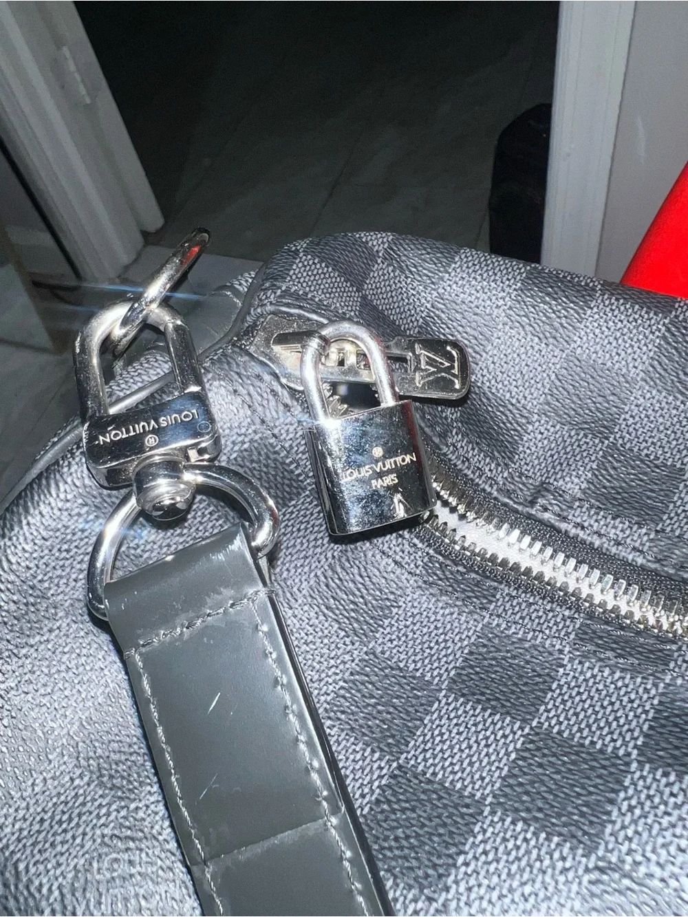 Louis Vuitton Damier Graphite Black & Gray Duffel Bag